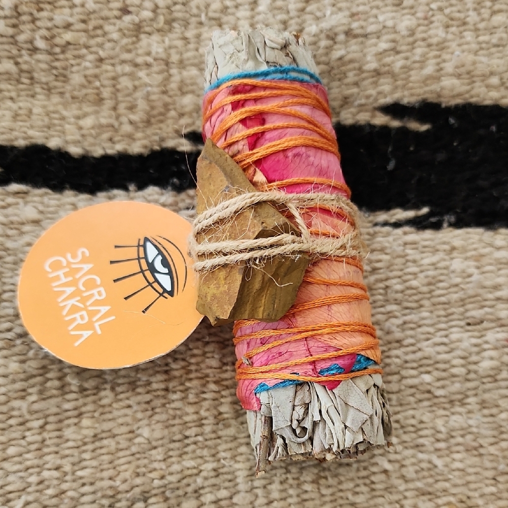 Sage Smudge  Bundle Stick With Tigers Eye Stone
